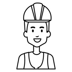 builder constructor reflective vest avatar character vector illustration design