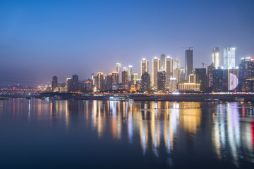 Obraz na płótnie Canvas Chongqing's beautiful city night view skyline