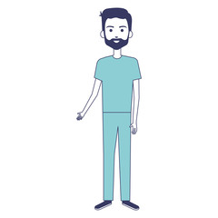 young man avatar character vector illustration design