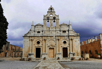 Fototapeta na wymiar Griechisch-orthodoxes Kloster Arkadi, Kloster Arkadi, Kreta, Griechenland, Europa