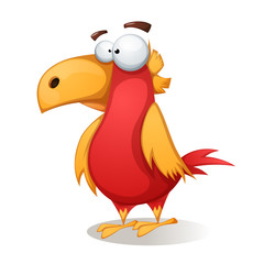 Funny, cute, crazy - cartoon bird Vector eps 10