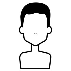 young man shirtless avatar character vector illustration design