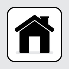 House icon, black silhouette. Vector illustration