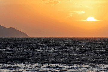 Sonnenuntergang, Bucht, Strand von Matala,  Matala, Kreta, Griechenland, Europa