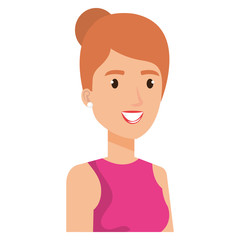 beautiful woman avatar character vector illustration design