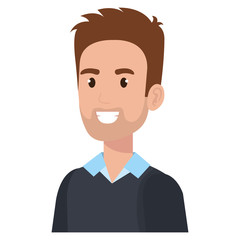 young man avatar character vector illustration design