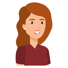beautiful woman avatar character vector illustration design