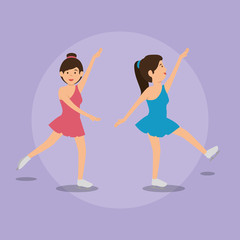 woman dancing with sports icons vector illustration design