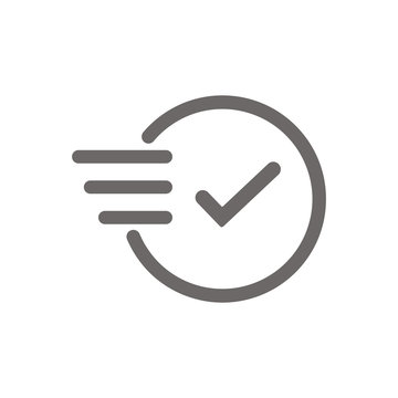 Time icon. Fast time vector icon. Deadline icon. Gray clock icon