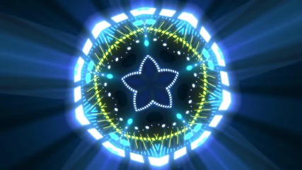 Psychedelic Star Shape Pulsing Kaleidoscope Tempo Abstract Background