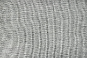 texture of gray knitted fabric, close-up, top view