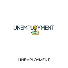unemployment logo isolated on white background for your web, mobile and app design