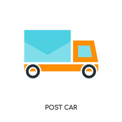 post car logo isolated on white background for your web, mobile and app design