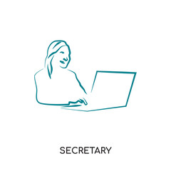 secretary logo isolated on white background for your web, mobile and app design