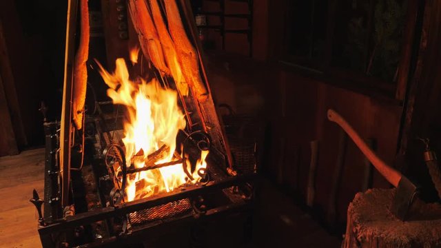Traditional Smoking oven. Fish cooking