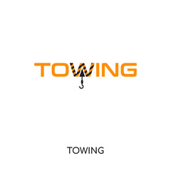 towing logo isolated on white background for your web, mobile and app design