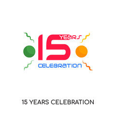 Fototapeta premium 15 years celebration logo isolated on white background for your web, mobile and app design