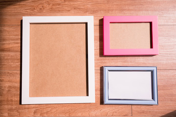 Fototapeta premium photo frame on floor