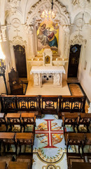 Fototapeta na wymiar Interior of the gothic Chapel of Holy Trinity. Sintra, Portugal
