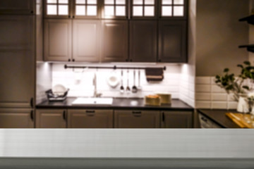 desk of free space and kitchen place 