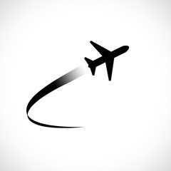 Aeroplane icon isolated on white background, vector illustration
