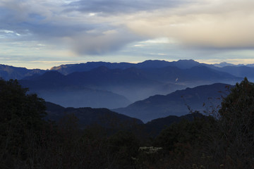 morning time view  of Anapurna area on Poon Hill 3210 msl, Nepal