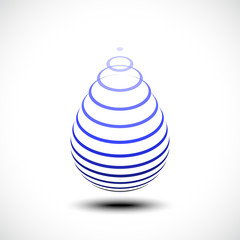 Abstract symbol of a drop water isolated on white background, vector illustration