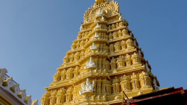 Chamundeshwari Temple in Chamundi Hills, near Mysore, Karnataka, India. Popular tourist destination, Indian landmark. Hinduism religion concept
