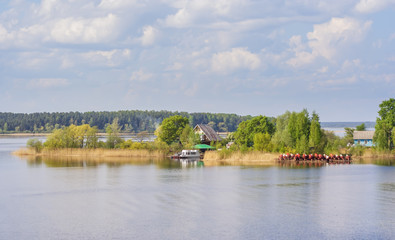 Fototapeta na wymiar Voroniy Island on Lake Seliger
