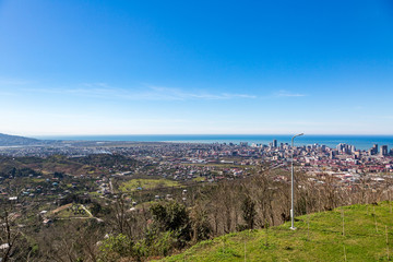 Fototapeta premium View from the observation deck on the georgian city of Batumi, Europe. Tourist center on the Black Sea coast 