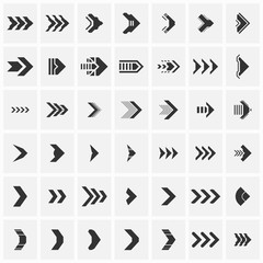 Set of futuristic arrows. Vector illustration.