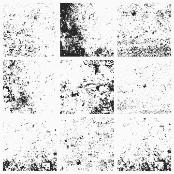Collection of grunge textures. Vector illustration
