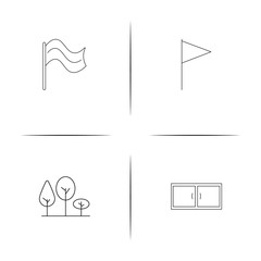 Industry simple linear icons set. Outlined vector icons