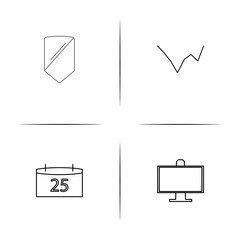 Business simple linear icons set. Outlined vector icons