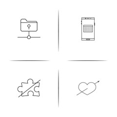 Business simple linear icons set. Outlined vector icons