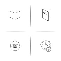 Banking, Finance And Money simple linear icons set. Outlined vector icons