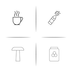 Food And Drink simple linear icons set. Outlined vector icons