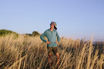 Portrait of smiling boy in the field