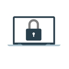 Password security vector icon. Concept protection of user data. Password lock in flat style. Computer security symbol.