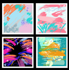Set of backgrounds from brush strokes