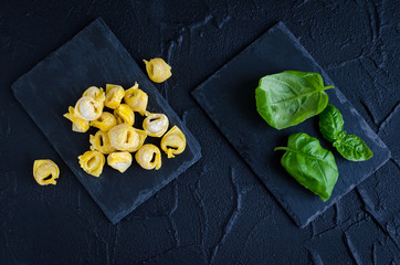 Freshly prepared Italian tortellini