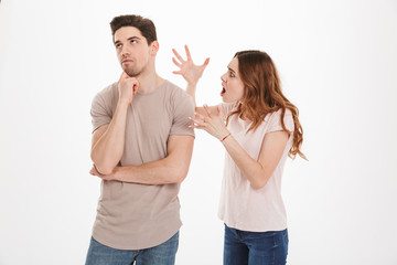 Portrait of an angry young couple having an argument