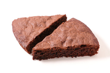 chocolate pie on white background