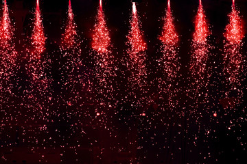 Sparkling theatre lights in red