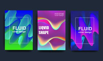 Modern abstract covers set. Cool gradient shapes composition. Futuristic design.