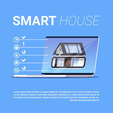 Smart House Infographic Elements Template Modern Technology Of Home Automation Banner Flat Vector Illustration