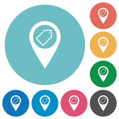 Tagging GPS map location flat round icons