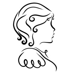 Girl with short hair, profile