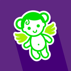 Colored sticker angel