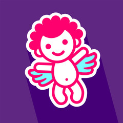 Colored sticker angel